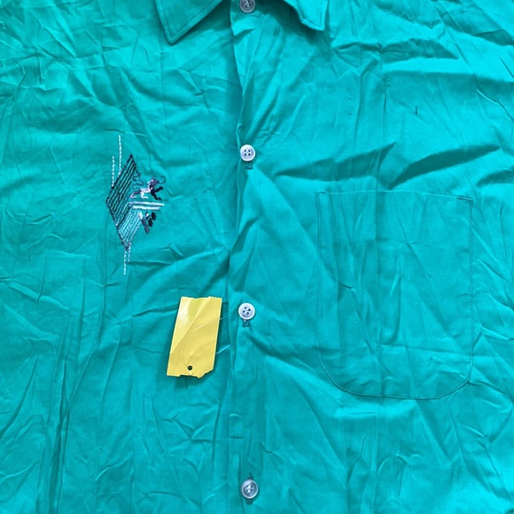 Electric green 70’s men shirt - Picture 6 of 7